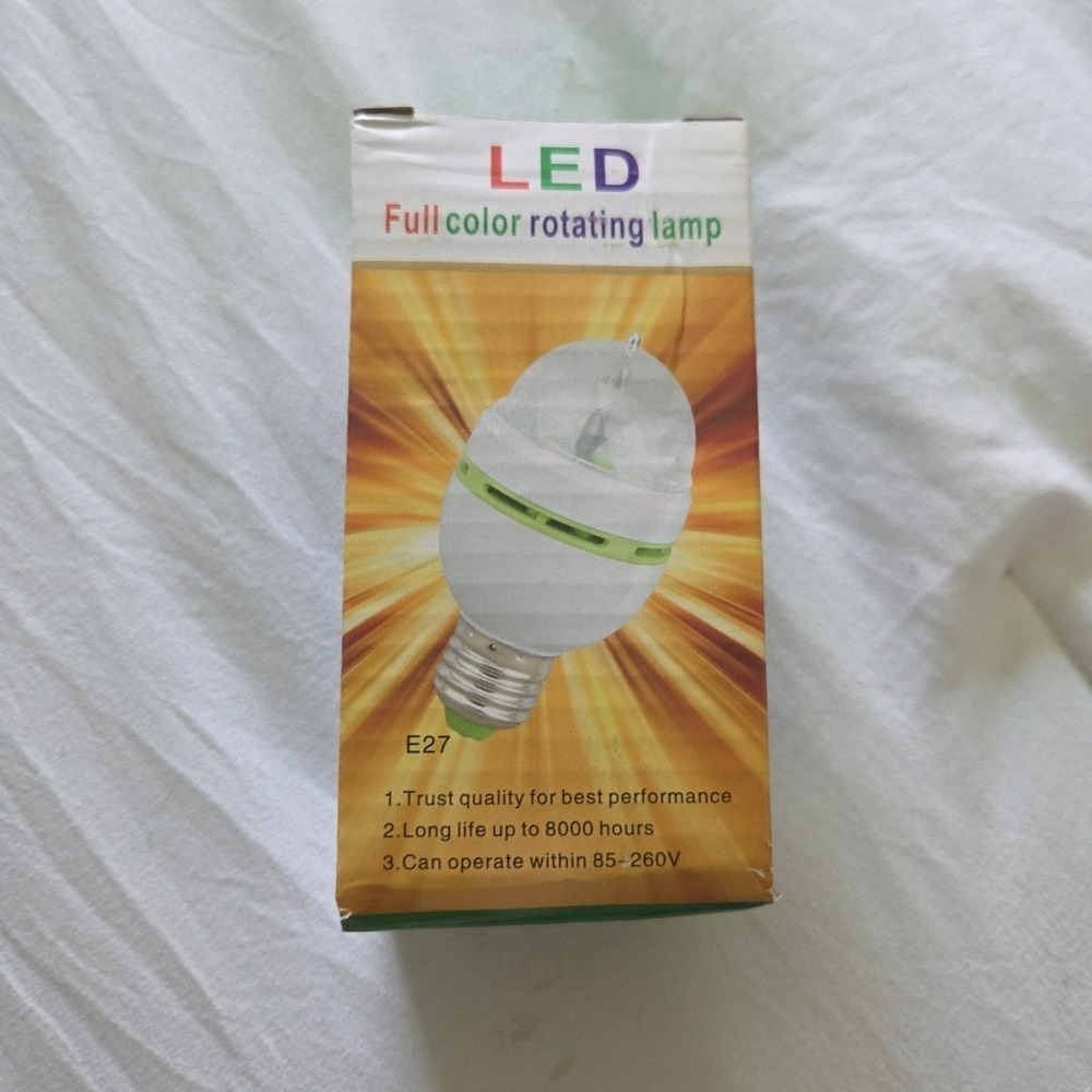 LED Full Color Rotating Disco Bulb E27 3W Multi Color Party Light Stage Lamp NEW